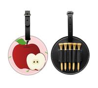 Sac de rangement pour tees de golf imprimé fruits rouges et noirs - Design portable, facile à organiser, noir, One Size