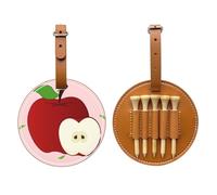 Sac de rangement pour tees de golf imprimé fruits rouges et noirs - Design portable, facile à organiser, Brun, One Size