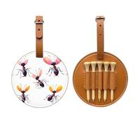 Sac de rangement pour tees de golf imprimé marron fourmi abstrait - Design portable, facile à organiser