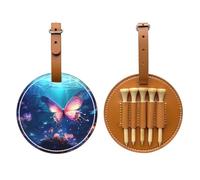 Sac de rangement pour tees de golf imprimé papillon volant noir - Design portable, facile à organiser, Brun, One Size