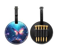 Sac de rangement pour tees de golf imprimé papillon volant noir - Design portable, facile à organiser, noir, One Size