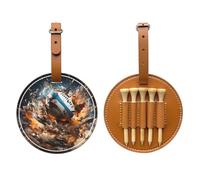 Sac de rangement pour tees de golf imprimé Rugby on Fire Marron - Design portable, facile à organiser