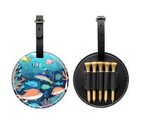 Sac de rangement pour tees de golf sous-marins avec imprimé dauphins noirs - Design portable, facile à organiser