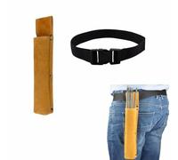 Sac de rangement pour tige de soudage pour porte-électrode - Pochette à outils en cuir de vache artificiel durable avec sangle de taille réglable, design renforcé anti-déchirure (jaune/noir) (ceinture