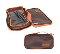 Sac de rangement pour ustensiles d'extérieur avec égouttoir pour barbecue, vaisselle portable pour camping, randonnée, pique-nique et randonnée (marron)