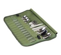 Sac de rangement pour vaisselle, pochette multifonction enroulable au design unique, facile à transporter pour la maison, la cuisine, les voyages, le camping, la randonnée en plein air, Vert, Refer to