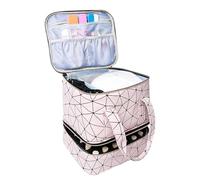 Sac de rangement pour vernis à ongles à deux couches - En cuir synthétique - Sac de transport avec compartiment intégré pour sécher les ongles - Peut contenir trente bouteilles - Mallette de rangement
