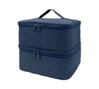 Sac de rangement pour vernis à ongles - Double couche - Étanche - En nylon - Organiseur de maquillage - Pour 30 bouteilles de lampe à ongles - Accessoire de séchage, bleu, Pratique et portable