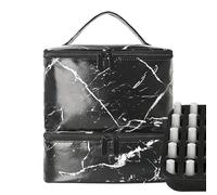 Sac de rangement pour vernis à ongles, double couche, support de lampe flexible, pochette de voyage légère, idéal pour les familles, les amis, les amateurs de beauté, Noir , Refer to description