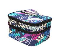 Sac de rangement pour vernis à ongles NailTech - Double couche - Avec poignée - Peut contenir 30 bouteilles de vernis à ongles, Feuilles bleu marine, Beauté de masse