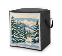 Sac de rangement pour vêtements avec poignées - Motif paysage d'hiver - Grand sac de rangement pour vêtements - Avec poignées - Pour jouets, couvertures, placards