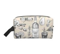 Sac de rangement pour vin et vinification - Imprimé champ de raisin - Grande trousse de maquillage de voyage, pochette portable pour articles de toilette, accessoires, blanc, Taille unique
