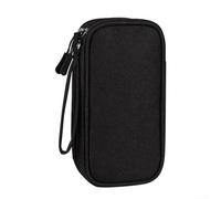 Sac de rangement pratique pour les câbles de charge, les banques d'alimentation et les accessoires électroniques avec design léger et doublure intérieure de protection (noir)
