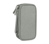 Sac de rangement pratique pour les voyages pour câbles de charge, banques d'alimentation et accessoires électroniques avec design léger et doublure intérieure de protection (gris foncé)