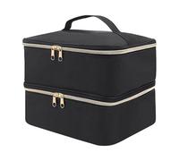 Sac de rangement rembourré pour vernis à ongles double couche pour bouteilles, lampe, étui de transport portable professionnel de grande capacité, Noir , Taille unique