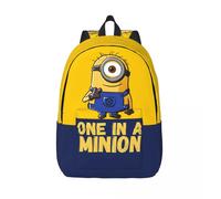 Sac de rangement rétro lavable pour randonnée, motif Minions, Moi, moche et méchant, cartable pour homme et femme, ideal pour offrir Noir