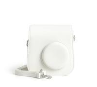 Sac de rangement rétro pour appareil photo Instax Mini SE avec bandoulière en cuir PU, blanc, Sac de rangement rétro pour appareil photo Instax Mini SE