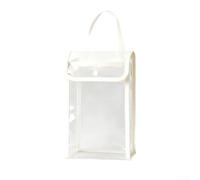 Sac de rangement réutilisable en PVC transparent pour plusieurs rouleaux avec grande ouverture inférieure et design à suspendre pour salle de bain et cuisine (rose (blanc (avec crochets)