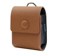 Sac de rangement rigide pour télémètre de golf compatible avec bushnell V2 V3 V5 - Protection antichoc en cuir synthétique avec mousqueton Marron 120 x 85 x 50 mm