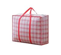 Sac De Rangement Sac de voyage pliable à main Extra Large, capacité d'épaississement, rangement bagages étanche, emballage mobile tissé pour Vêtements et Penderies(Red,M-60x42x23cm)