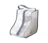 Sac de rangement saisonnier transparent pour chaussures avec fermeture éclair, gris, G