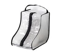 Sac de rangement saisonnier transparent pour chaussures avec fermeture éclair, Noir , I