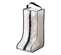 Sac de rangement saisonnier transparent pour chaussures avec fermeture éclair, Noir , J