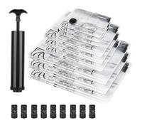 Sac de Rangement Sous Vide 9PCS, GuKKK Sac Sous Vide Vetement Aspirateur, 3XL 100x70 +3L 80x60 + 3S 60x40cm Housses de Rangement Vide Voyages, Vetement Aspirateur, pour Literie, Vêtements