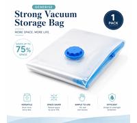 BRAMBLE 20 Sacs de Rangement Sous Vide de Voyage Premium avec Pompe (7 Tailles: 2XXL, 2XL, 2L, 2M, 6S, 6 Sacs Enroulables) - Épais, Étanche & Réutilisable - Vêtements, Couettes, Matelas, Literies