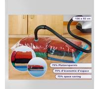 Sac de rangement sous vide - More - 135x90 cm - 75% gain de place - Plastique transparent - Valve express