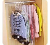 Sac de Rangement Sous Vide Suspendu Transparent, Organisateur de Placard, Sac Compressé Réutilisable économiseur D'espace avec Cintres pour Vêtements Vêtements Robe Costume(6 pièces/67x90cm)