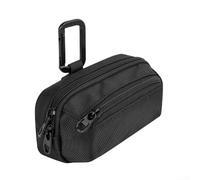 Sac de Rangement Sport en Nylon pour Garmin Cardiofréquencemètre Sangle de Poitrine avec Mousqueton, Passant Ceinture et Poche Avant - 13.2*6*6.8cm