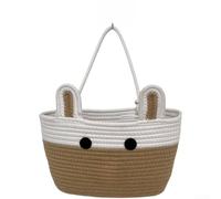 Sac de rangement suspendu à 3 niveaux avec corde de coton pour organiser les articles de toilette et accessoires de bureau Tissu non tissé Organiseur mural à trois niveaux pour économiser de l'espace