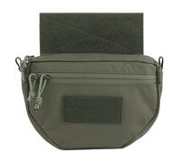 Sac de Rangement Tactique Abdominal pour Chargeurs, Outils Utilitaires, Pochette Pendante pour Gilet de Chasse Airsoft, Porte-plaques(Green)