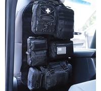 Sac de rangement tactique universel pour dossier de siège de voiture Molle avec 5 pochettes amovibles pour voiture, camion, Ford Jeep (modèle B-Noir)