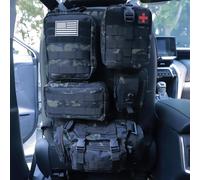 Sac de rangement tactique universel pour dossier de siège de voiture Molle avec 5 pochettes amovibles pour voiture, camion, Ford, Jeep (camouflage noir)