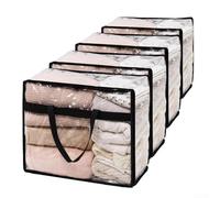 Sac de rangement transparent peu encombrant pour chambre à coucher, s'adapte sous les lits à profil bas. Le panneau transparent aide à localiser les articles rapidement sans déballer la poubelle