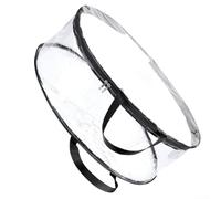 Sac de rangement transparent robuste avec double fermeture éclair, support de décoration de Noël transparent pour décorations saisonnières, organisateur de décoration de vacances anti-poussière (61 x
