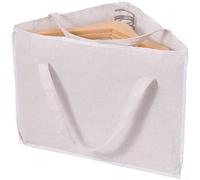 Sac de rangement triangulaire en coton et lin pour ranger les vêtements sans prendre de place au sol (beige)