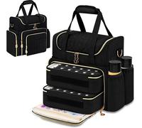Sac De Rangement Vernis À Ongle,Sac Pour 70 Flacons De Vernis À Ongles (15Ml/0.5 Fl.Oz) Et Lampe À Ongles Uv,Organisateur Pour Accessoires De Nail Art,Noir