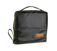 Sac de rangement vertical en cuir PU de grande capacité pour cosmétiques, sac de transport, sac de voyage A5T4 pour femme portable, Noir , 1pcs
