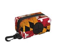 Sac de rangement vintage en bois avec drapeau du Maryland pour animal domestique Sac de rangement pratique Convient pour la laisse, avec fermeture éclair, facile à transporter lors de vos déplacements