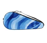 Sac de raquette de tennis léger avec motif vagues d'hiver bleu et blanc pour joueurs de tennis débutants