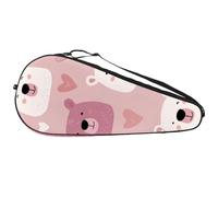 Sac de raquette de tennis léger avec visages et cœurs en rose doux pour joueurs de tennis débutants