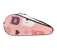 Sac de raquette de tennis léger avec visages et cœurs mignons en rose pour joueurs de tennis débutants