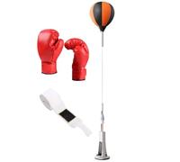 Sac de réflexe de boxe - Entraîneur de vitesse de 160 cm, support de réaction réglable en hauteur, de stabilité à base à ressort, équipement de fitness durable | Outil d'entraînement d'arts