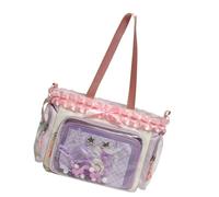 Sac de sans-abri surdimensionné en polyuréthane transparent pour les admirateurs de dessins animés, les clients permanents, simples, soignés, flexibles, mode japonaise, Violet, Beauté de masse