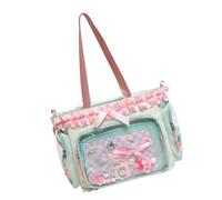 Sac de sans-abri surdimensionné en polyuréthane transparent pour les admirateurs de dessins animés, les clients permanents, simples, soignés, flexibles, mode japonaise, Vert, Beauté de masse