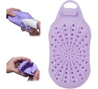 Sac de savon en silicone double face - SiliconeBar SoapScrubber réutilisable, sac Loofah exfoliant doux, BodyScrubber de douche (Violet)