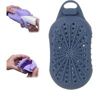Sac de savon en silicone double face - SiliconeBar SoapScrubber réutilisable, sac Loofah exfoliant doux, BodyScrubber de douche (Bleu)